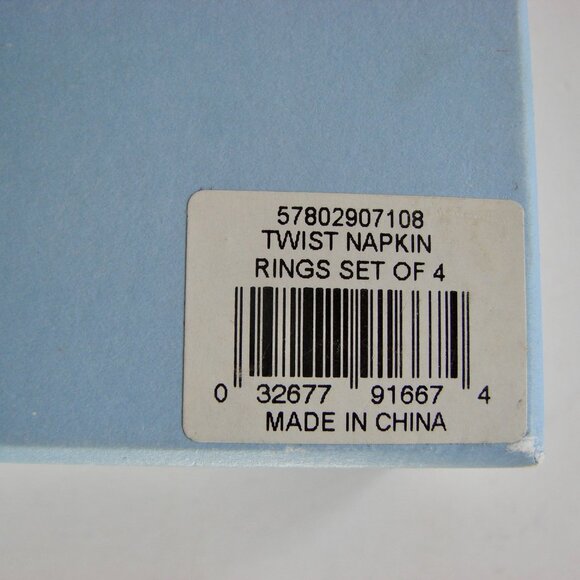 Silver Plated Napkin Rings Wedgwood Twist Napkin Rings Set of 4 Modern Hallmark - Picture 4 of 13